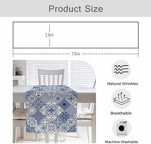 Miniatura 121 de HOSNYE Camino de mesa con flores amarillas de frutas de limón, camino de mesa de lino y algodón para decoración de cocina, mesa familiar, mesa