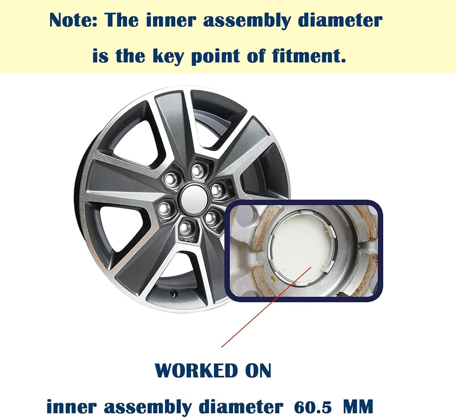 Wheel Car Center Cap Kit Outer 63mm 2.5 inches Inner 60mm 2.4 inches Height 8.2mm Compatible with T-y-ta Corolla Camry Highlander RAV4 Rim Hub Caps, Wheel Center Hub Caps Covers Caps, 4Pcs Gloss Black