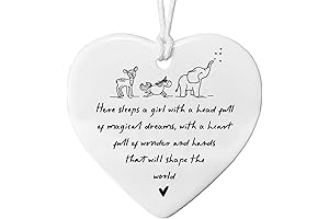 Porcelain Hanging Heart 'Here Sleeps A Girl' Gift