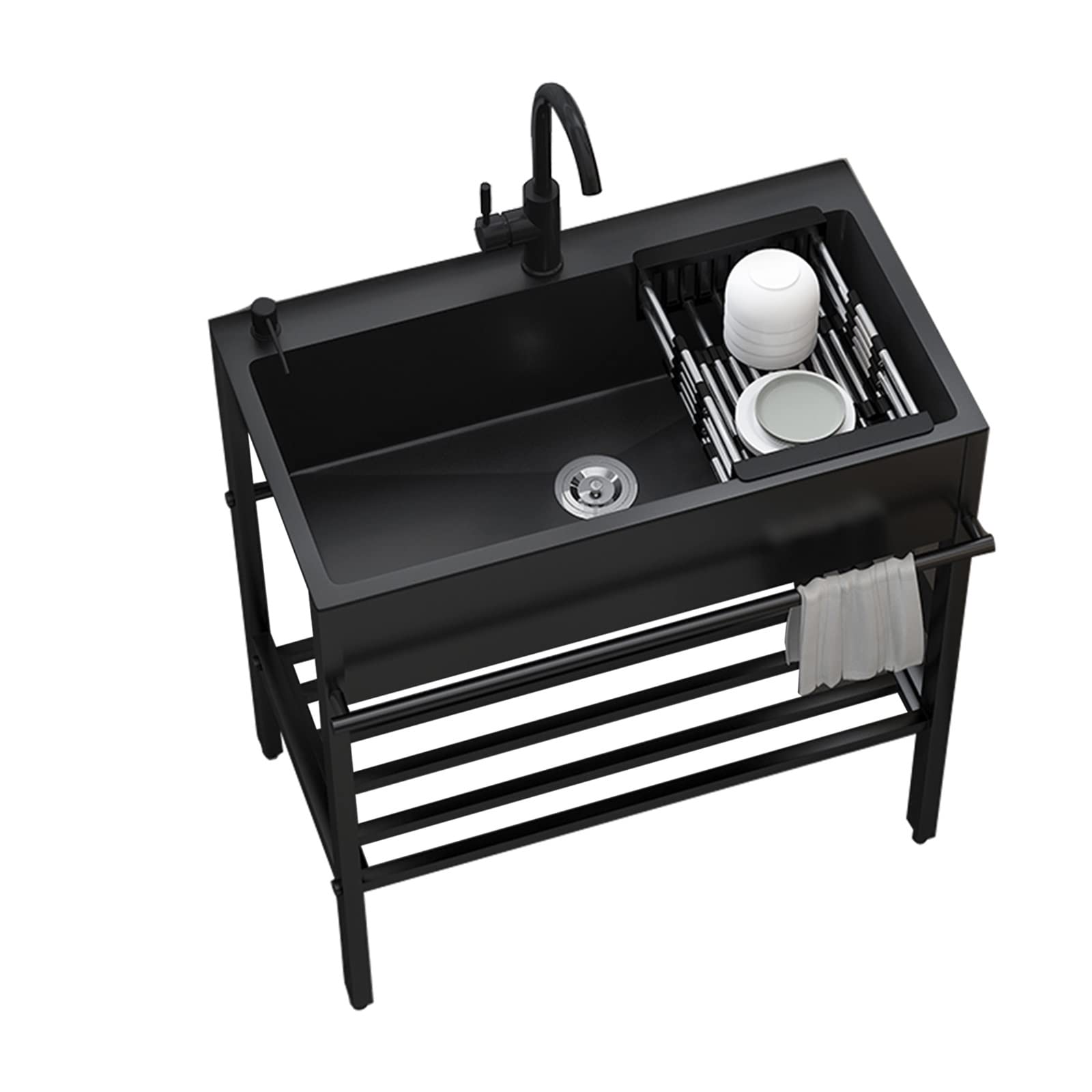 YADZISW 304 Stainless Steel Undermount Sink with Drain Unit & Faucet - Perfect for Kitchen Bar Restaurant -Easy to Clean Modern Design Heavy Duty