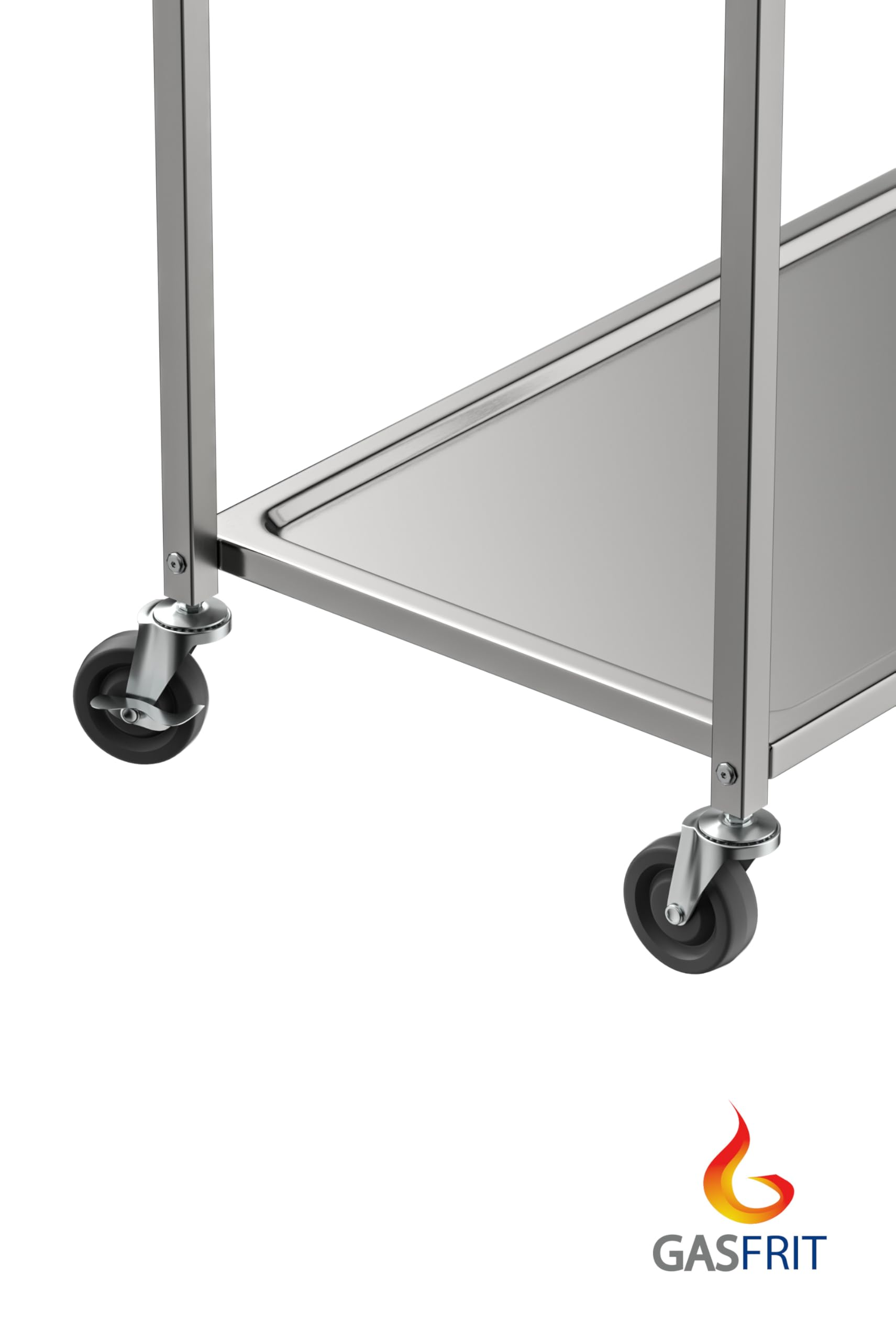 Carro de Servicio de Acero Inoxidable 2 y 3 Estantes 750x400x835 mm – Capacidad hasta 500 kg – Carrito Profesional para Hostelería, Cocina, Restaurante o Comedor (2 Estantes)