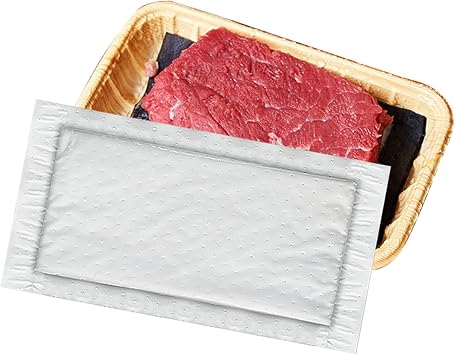 100 Pieces 160 x 80mm Kitchen Rapid Absorbent Pads for Meat Fish Poultry Produce for Keeping Packaging Dry Clean Beautiful