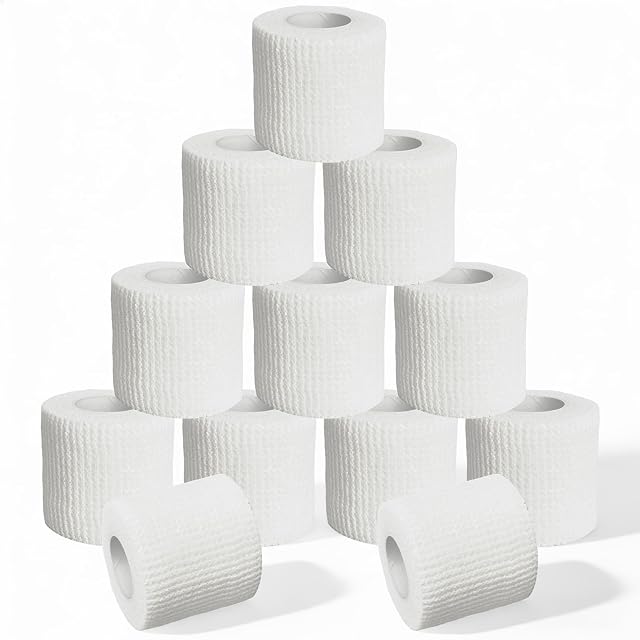 12 Rollos de Vendaje Autoadhesivo, Vendaje Elástico de 5 Cm X 4,5 M, Vendaje Autoadhesivo