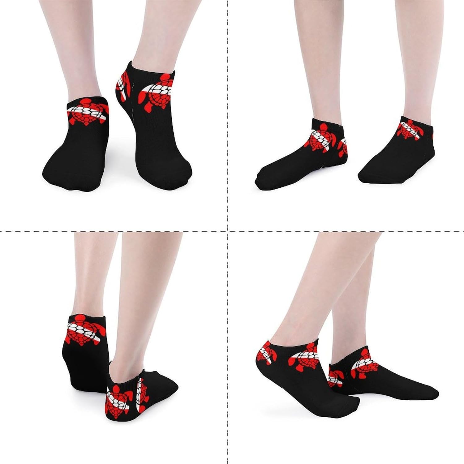Sea Turtle Dive Flag Ankle Socks for Men Women Low Cut Crew Sock Casual Sports Clothing