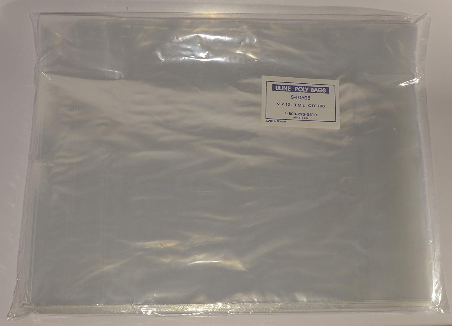 100-9 x 12" Poly Clear Plastic T-Shirt/Apparel Bags 1 Mil 2" Back Flap Lock : Industrial & Scientific