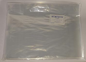 Uline 100-9 x 12 Poly Clear Plastic T-Shirt/Apparel Bags 1 Mil 2 Back Flap Lock (5 Pack)