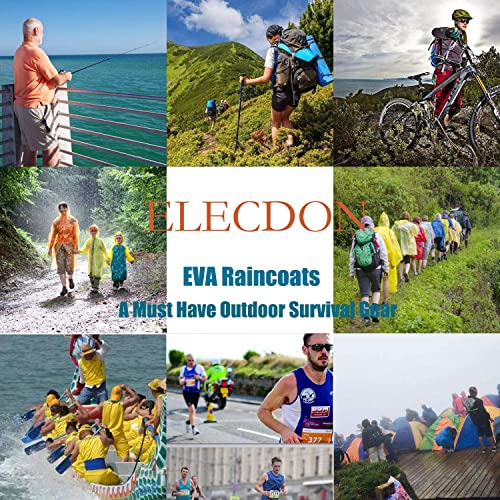 معطف مطر للبالغين من قطعة واحدة، معطف مطر محمول من مادة ايفا مع غطاء للرأس، قابل لاعادة الاستخدام، طقم طوارئ للتخييم والنجاة، مقاوم للماء مع غطاء للراس واكمام، جاكيت مطر خفيف الوزن، 30 بلس