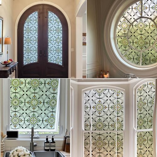 Dktie Window Privacy Static Cling Frosted Window Film for Glass - Anti-UV, Ironwork, Removable No-Glue, Kitchen, Bathroom, Office - 44.5x200cm - Image 4