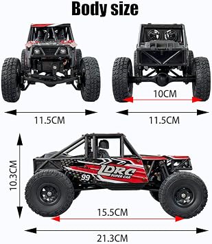 1/18 4WD Off-Road RC Car, 2.4G 3CH Tube Chassis Offroad Crawler Model Flip Up Headlight, Terrain Rock Car for Adults RTR Version