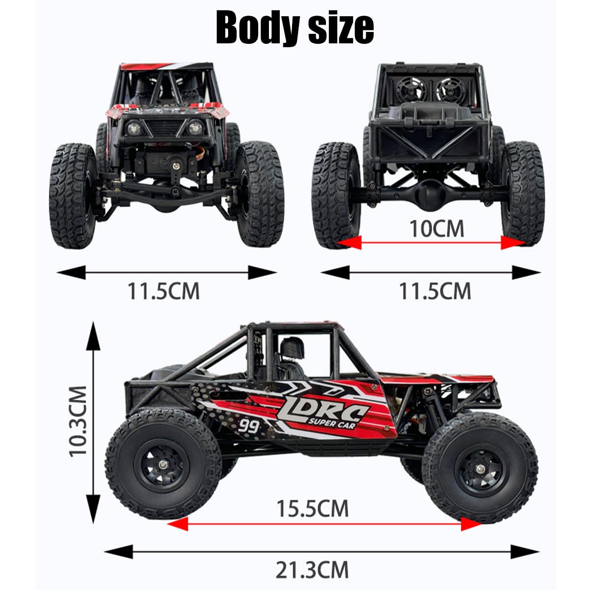 Samochód terenowy 1/18 RC, 2,4 G 4WD RC Crawler z rozkładanymi reflektorami, zdalne sterowanie terenowe, ciężarówka gąsienicowa, prezent dla dorosłych i hobbystów, RTR, zielony