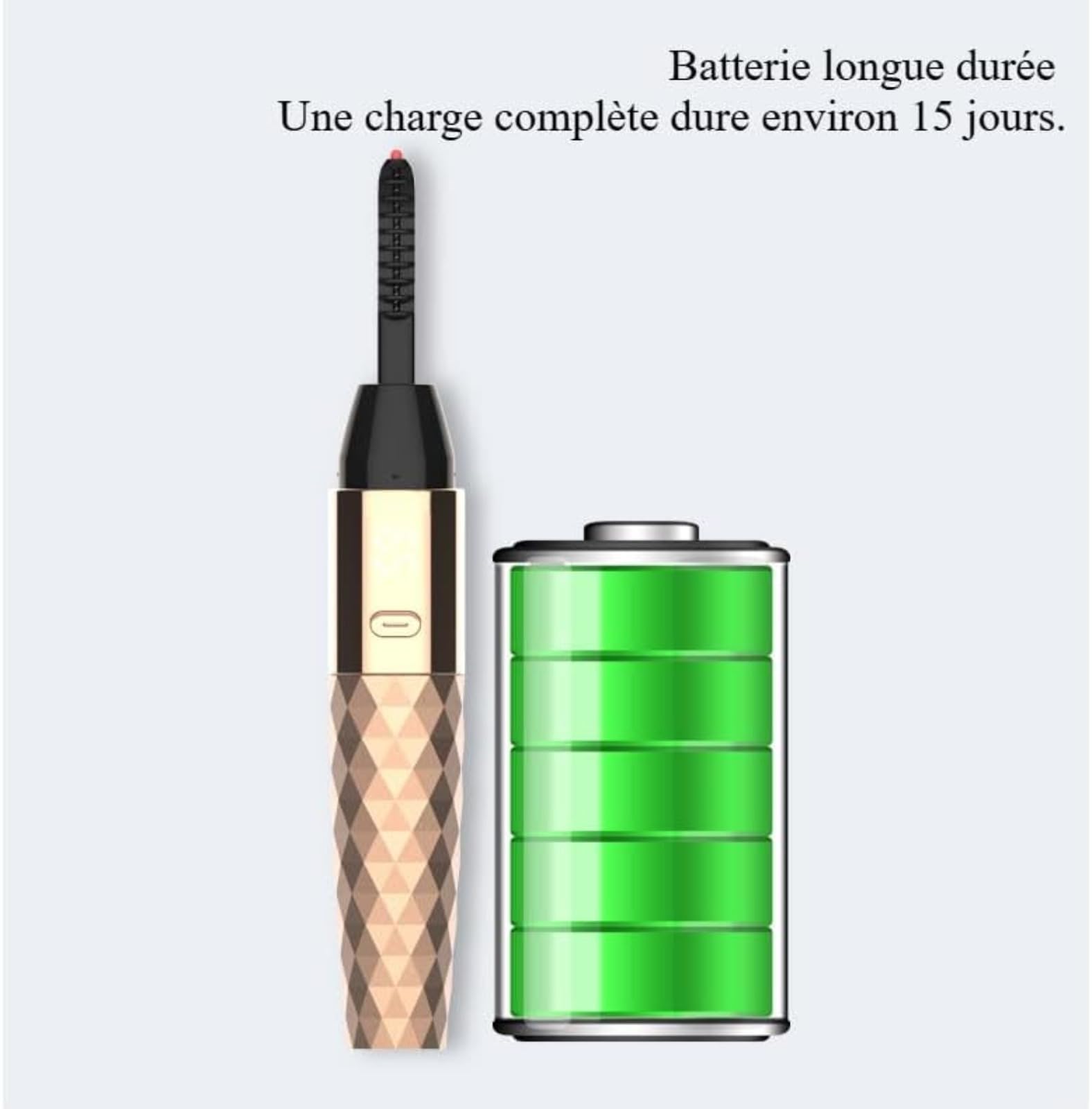 Niiky Beauty Recourbe-cils Chauffant NIIKY, Recourbe Cils Chauffant Électrique Brosse À Cils 3 Température, Rechargeable USB, Outil Beauté Portable Pour Boucles Naturelles (Or)