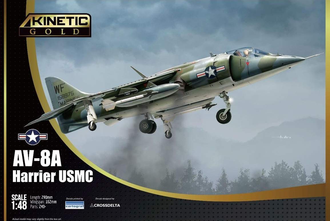 Kinetic 48072 McDonnell-Douglas AV-8A Harrier USMC 1:48 Plastic Model Kit