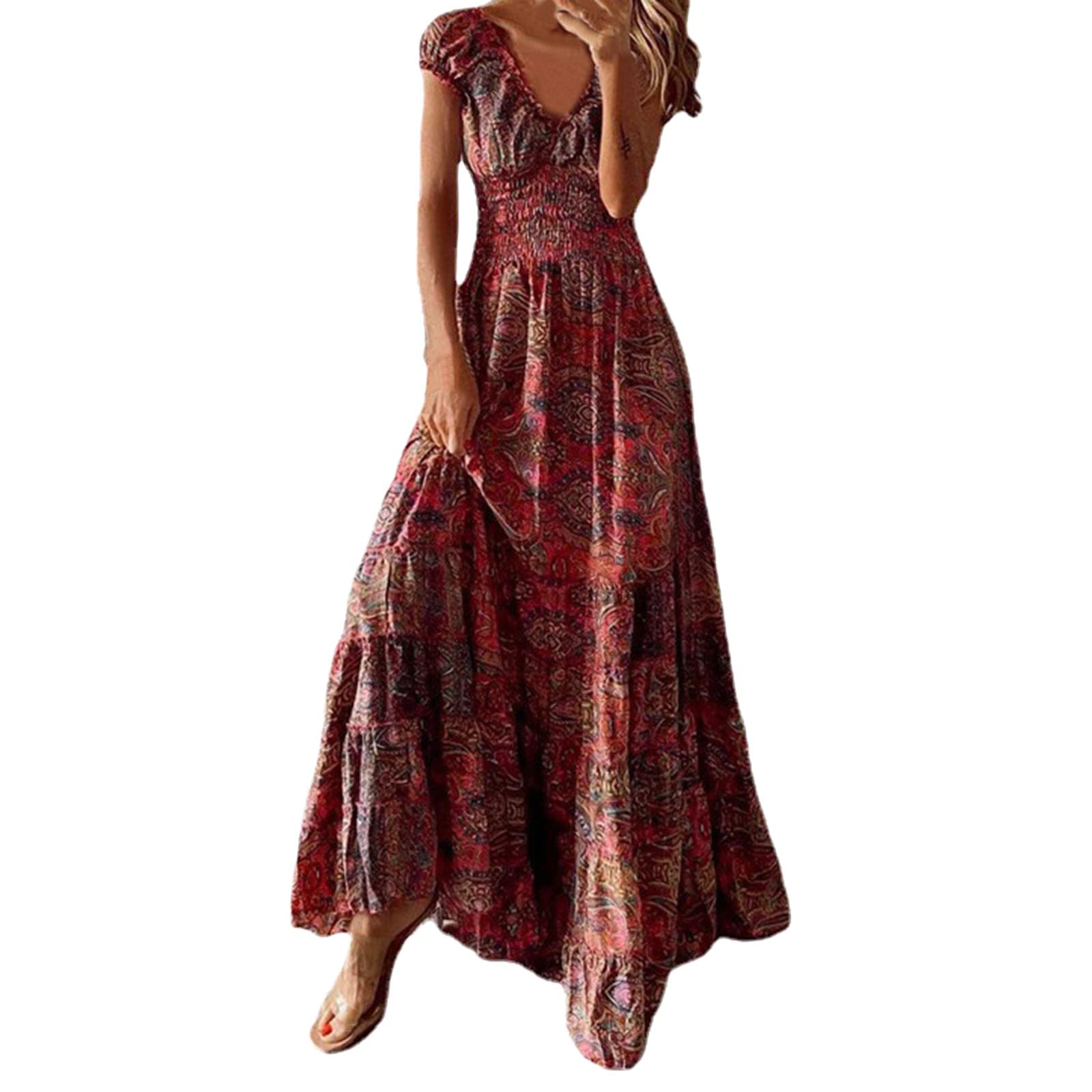 Robe longue élégante de créateur coupe en A évasée pour réception haut de gamme - 7