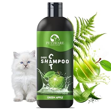 5 in 1 Cat Shampoo with Conditioner for Persian Cat & All Cat Types | Anti-fungal,Anti-itching,Flea and Tick,Conditioning,Anti-Bacterial,Anti-Microbial 200 ML (Green Apple)