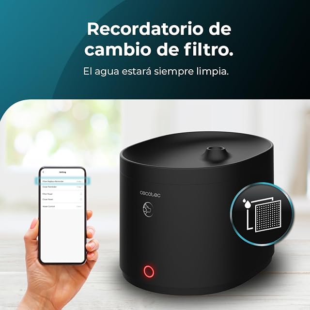 Foto 8 de 8 de Cecotec Bebedero Pumba 2500 Refresh Smart, Capacidad de 2,5L, Filtro de Alto Rendimiento, Control Desde App
