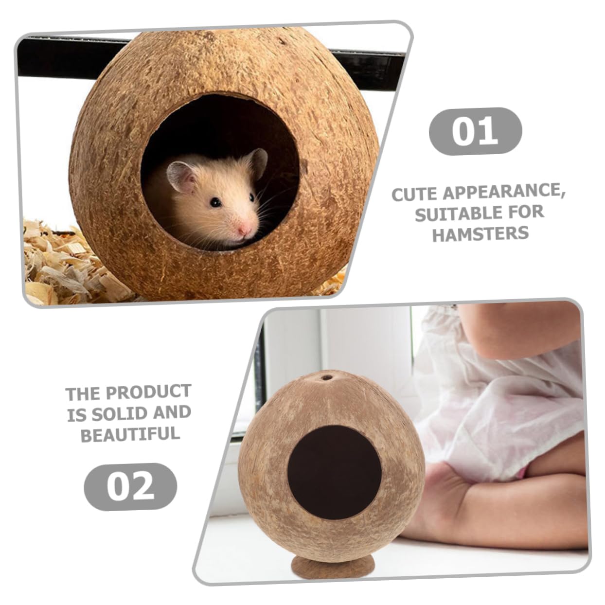 ABOOFAN 4 Pcs Jouet Nid De Hamster Coquille De Cachette De Cochon d'Inde Mini Cage À Rat Cachette Maison De Hamster Cachette De Cochon d'Inde Cachette De Hamster Maisons Et