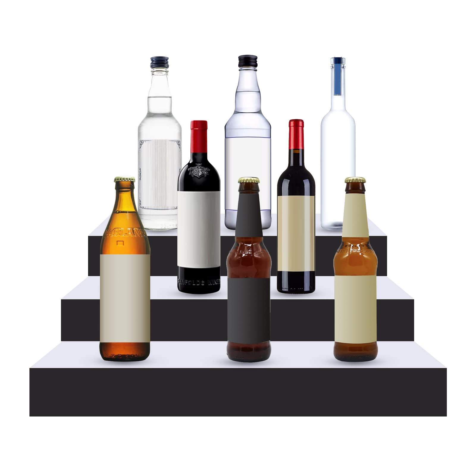 ROMYIX LED Lighted Liquor Bottle Display Shelf, 16-inch LED Bar Shelves ...