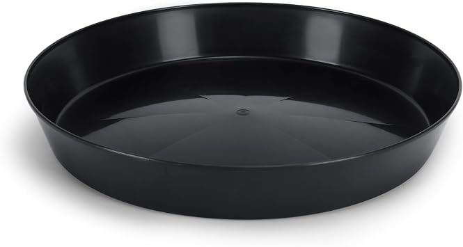 Saucer 5 Inch Black Polypropylene for Indoor and Outdoor Plant use, Flower Pot drip pan, Planter Drainage Saucer, Plants Saucer Collects Flower Pot Excess Water AS5B Made in USA