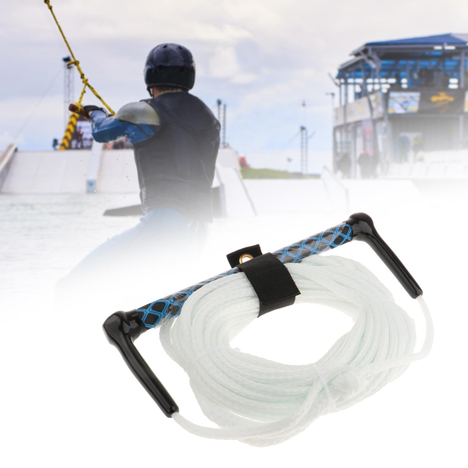 Cuerda para Esquí Acuático, Cuerda para Esquí Acuático con Asa, Cuerda Ligera Y Multifuncional para Wakeboard, 75 Pies para Accesorios de Esquí Y Surf
