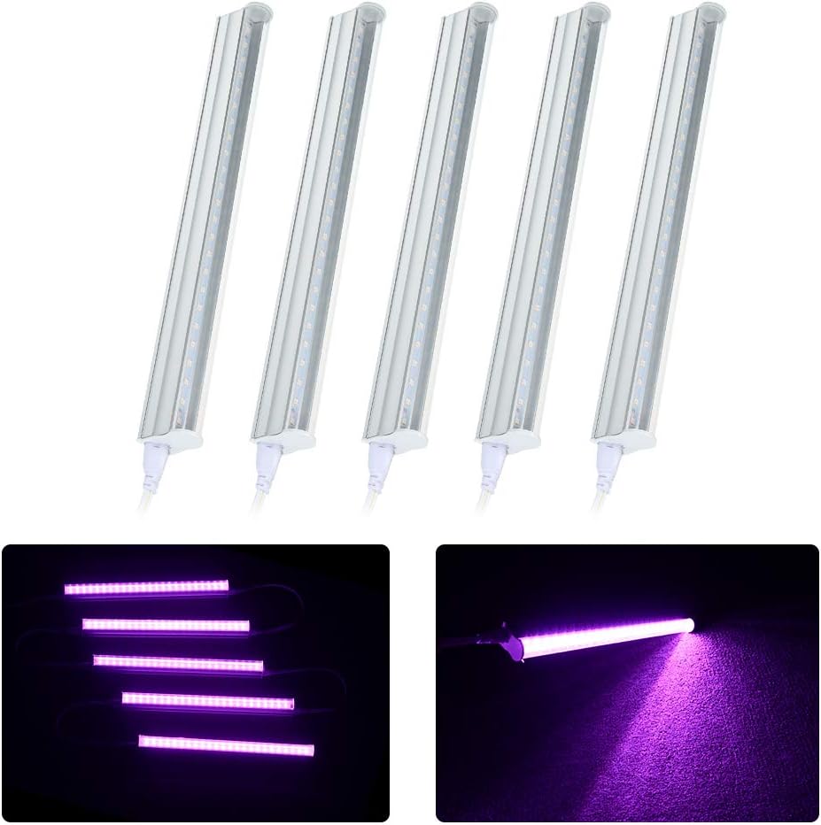 5-Pack LED Grow Light Strips 5W T5 Tube LED for Plants High Output Integrated Fixture Extendable 24 Inches Grow Lights for Greenhouse Plant Grow Shelf（AU Plug）