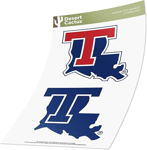 Miniatura 3 de Desert Cactus Louisiana Tech University - Calcomanía de vinilo Bulldogs LA para laptop, botella de agua para automóvil, álbum de recortes (juego de