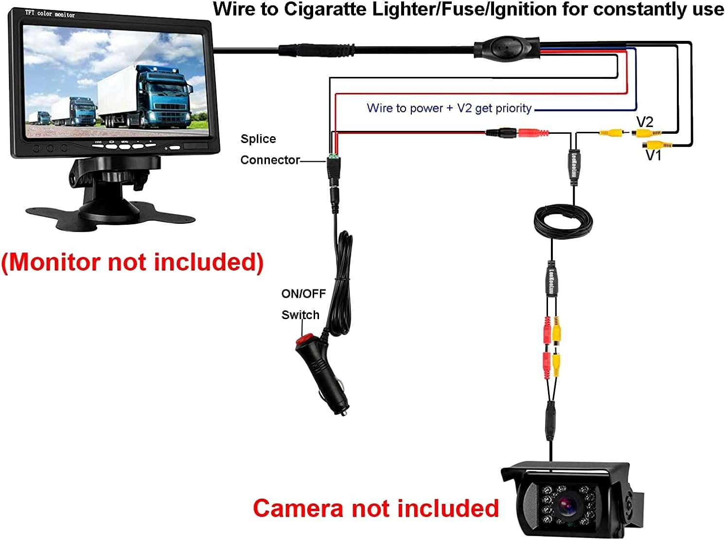 Best Seller LeeKooLuu K12 Color RCA Video Cable Gold Plated 50 ft with a Power Red Cord Built-in 4-Pin Cord for Connecting a Single Power for Car Vehicle Backup Camera/Rear View Monitor System Kit Exclusive Discount 50% Price LeeKooLuu K12 Color RCA Video Cable Gold Plated 50 ft with a Power Red Cord Built-in 4-Pin Cord for Connecting a Single Power for Car Vehicle Backup Camera/Rear View Monitor System Kit