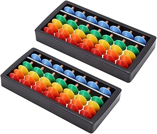 STOBOK Small Abacus Soroban Toy,5 Digits Rods Chinese Japanese Abacus Calculator Educational Tools Abacus Counting Tool for Kids 2pcs