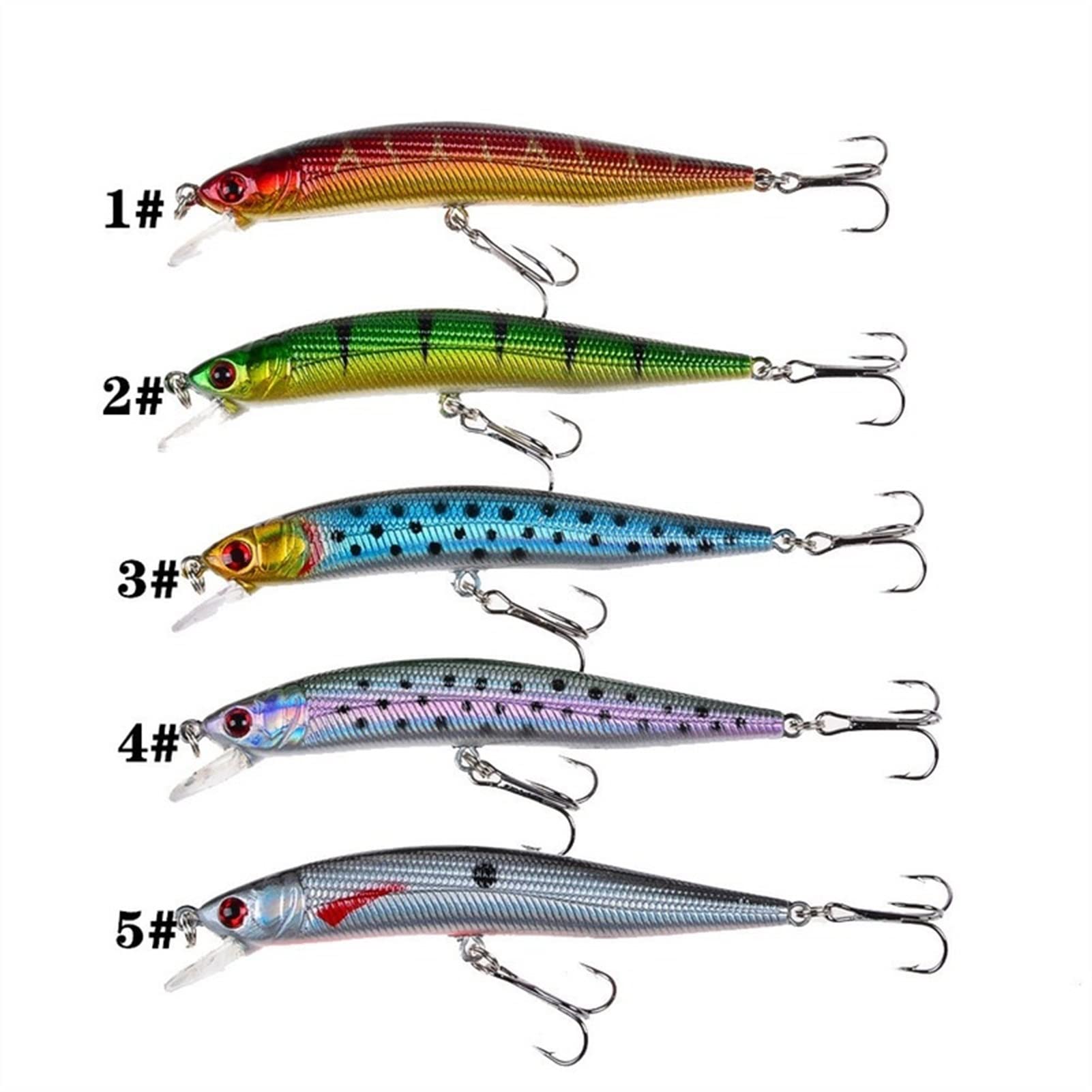 Esche da Pesca morbide, Fishing Baits 10 PCS Fishing Lure Hard Bait Bass Wobblers 3D Eyes Crankbait Carp Pike Tackle 10cm/8.5g for Freshwater Trout Bass Salmon Simple
