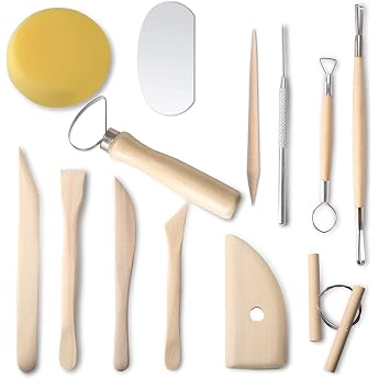 nuts ot nuts 13 piece pottery tool set ceramic tool diy grave stir kit potter polymer clay sculpting clay tools modeling tools set for model making carving candle making