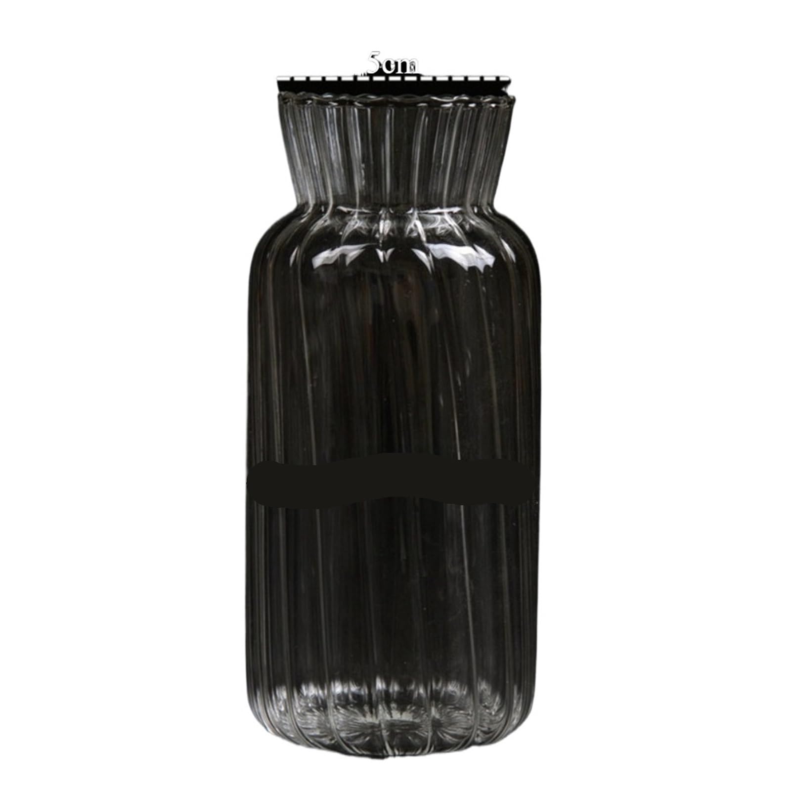Creative Transparent Vases Striped Glass Vases Hydroponic Planter for Home Decor Plant Lover Gift Flower Table Vase(Style C)