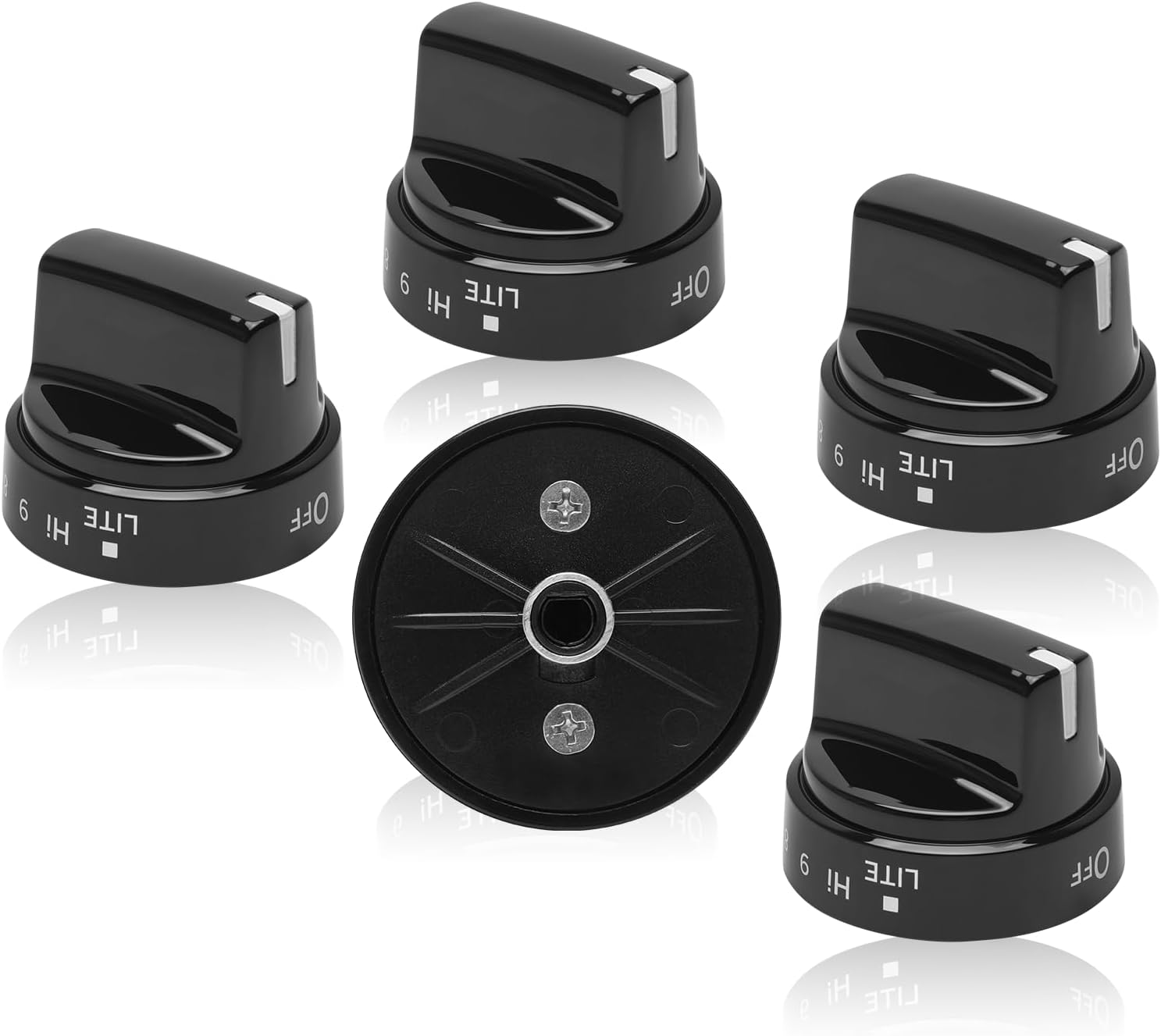 WB03X24795 Range Surface Burner Knob, 4396546 Gas Range Control Knob Replacement, AP5989028 Gas Range knobs Compatible with GE Stove (White 5pcs) PS11729080