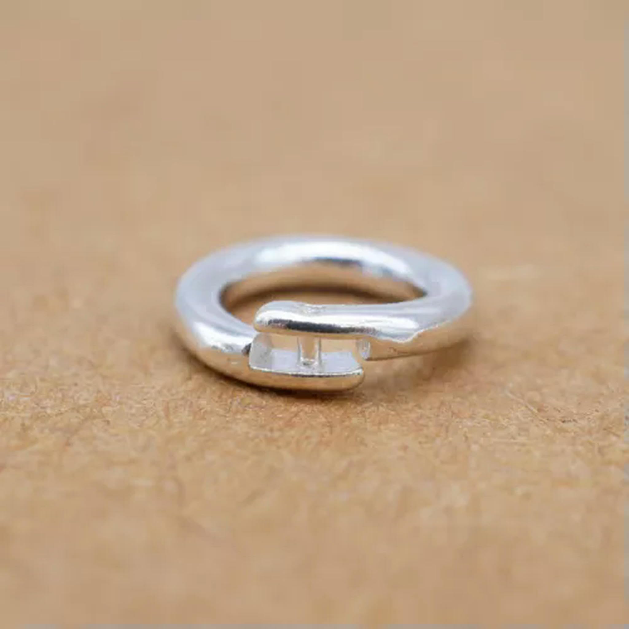 Biegering aus 925er Silber, 6 mm, 8 mm, 10 mm, 12 mm, 14 mm, Verschluss, A5079, Silber, 6 mm, 20 Stück