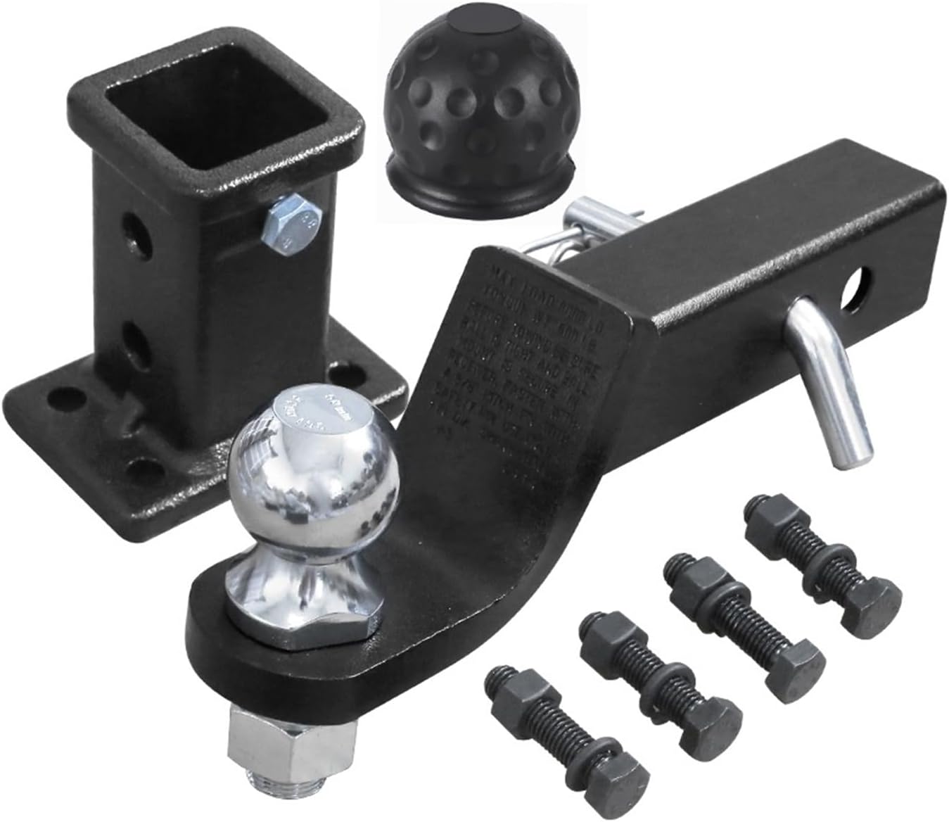 Replacement 2 Inch Towbar Tongue Ball Mount with Tow and Hitch Receiver Pin RV Truck Trailer Parts Car Camper Accessories Caravans(Set with 2 Inch Ball)