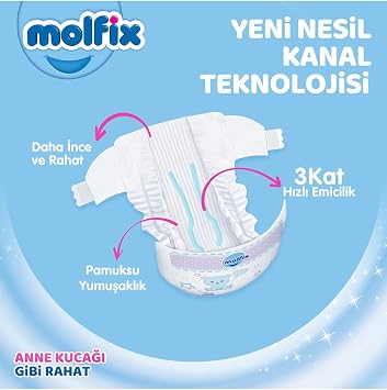 Molfix Diaper Size 6 E.Large Hyper Economy Package 124 Pieces