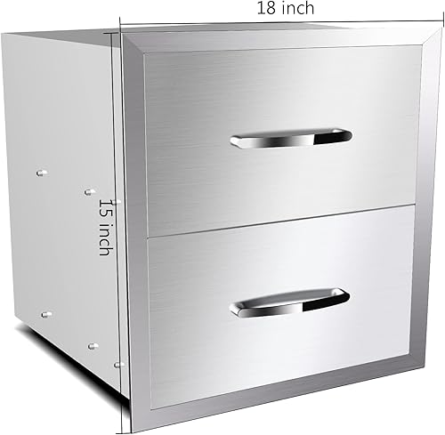 Miniatura 65 de Cajón individual para cocina al aire libre, 14 pulgadas de ancho x 8.5 pulgadas de alto x 23 pulgadas de profundidad, cajones de acceso de acero