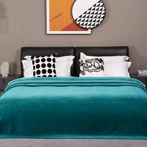 Miniatura 4 de Manta de franela de felpa extra gruesa (azul oscuro, 108 x 90)  Manta cálida de 500 GSM tamaño King para invierno, otoño, suave, esponjosa, de