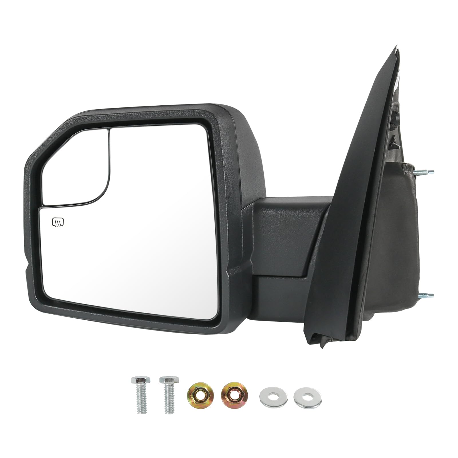 jdmspeed left driver side view mirror compatible with 2015-2020 ford f150 with heated turn signal power glass puddle lights clearance lamp