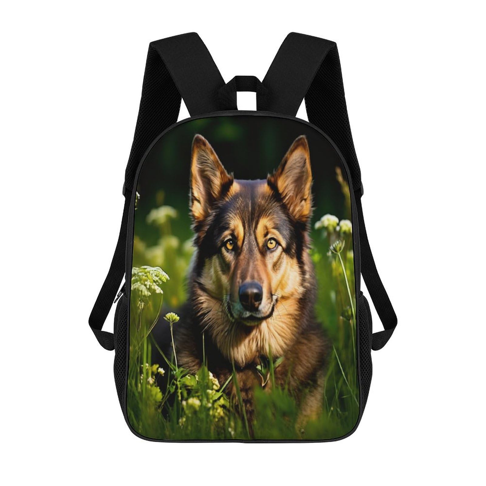 QPIRINMEX German Shepherd Dog School-Bags Backpacks for Teens,Elementary Boys And Girls Bookbags,Dog Lightweight Casual Daypack 17inch