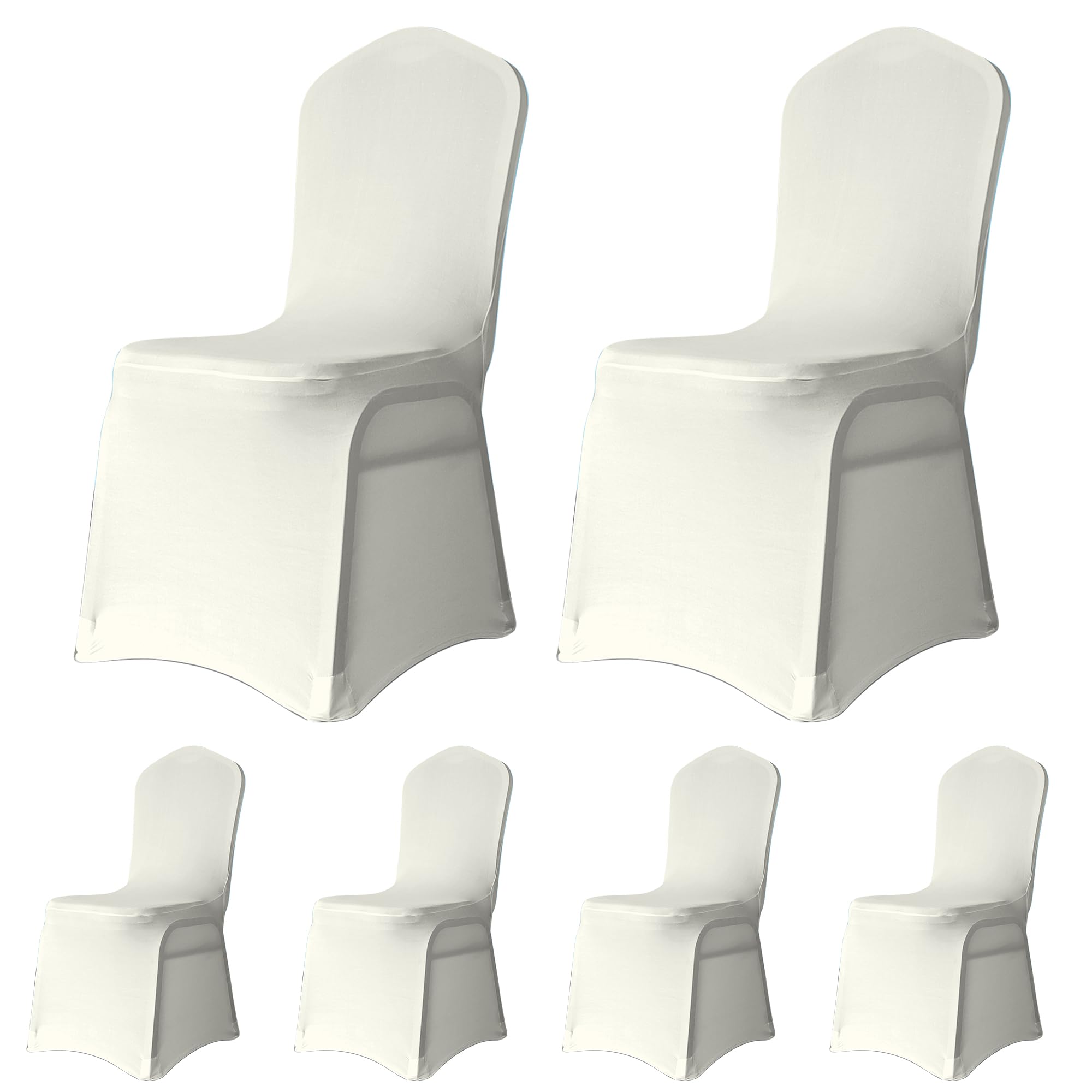 Trimming Shop Wedding Chair Covers Flat Front Design, Ivory, Pack of 8 — image 1