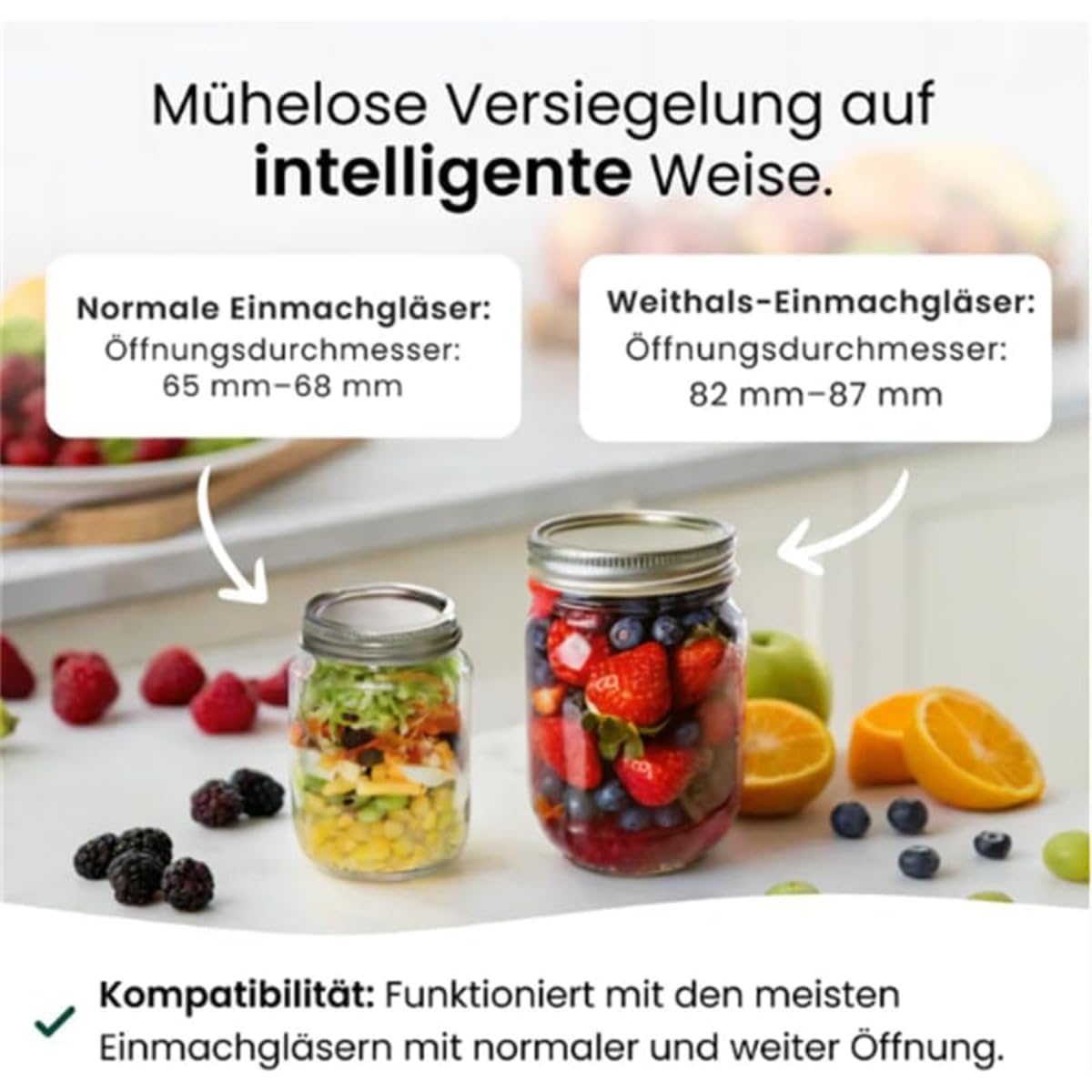 Freshguard Vakuumierer Für Längere Frische Mit 1-Knopf-Bedienung (Schwarz)