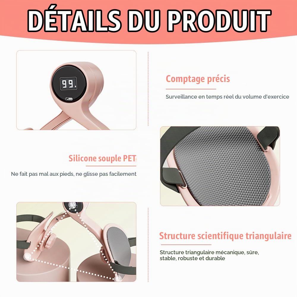 Entraîneur de Muscle Pelvien, Hip Trainer Exerciseur, Entraîneur de Cuisse avec Compteur & Réglage, Entraîneur de Hanches, Entraîneur du Périnée, Récupération Post-Partum(Purple)