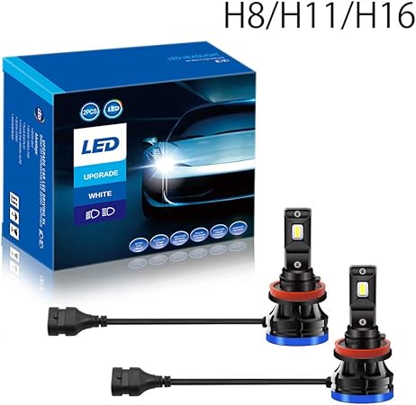 Amazon Ledヘッドライト D9 フォグランプ H8 H11 H16兼用 新車検対応 光軸調整機能 12v 80w 100ルーメン 6000k ホワイト 2本組 Ledバルブ 車 バイク