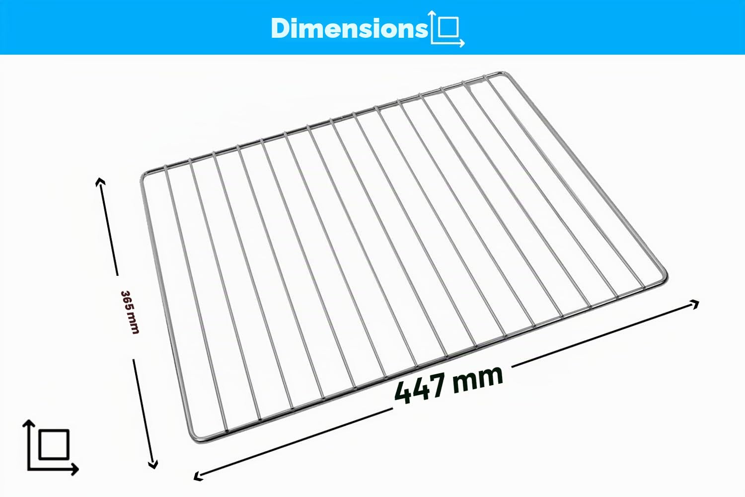 eRicambi® Kit lécarde + grille pour four, compatible avec Ariston Hotpoint Whirlpool, dimensions : 447 x 365 mm (mm) pièces d'origine, modèles compatibles ACMK6121 BS53X CP757GT