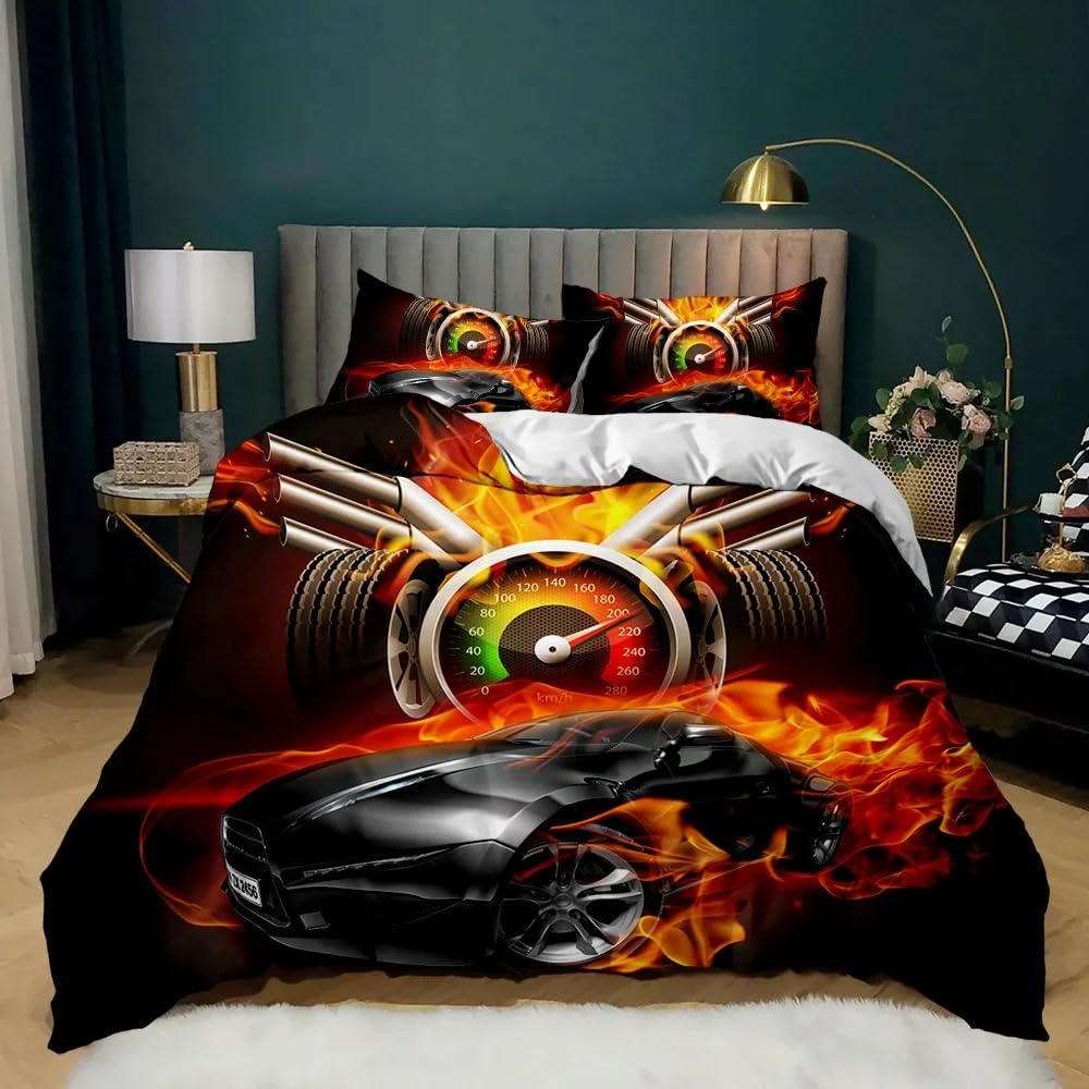 Housse de couette voiture de sport, idée cadeau pour chambre de garçon