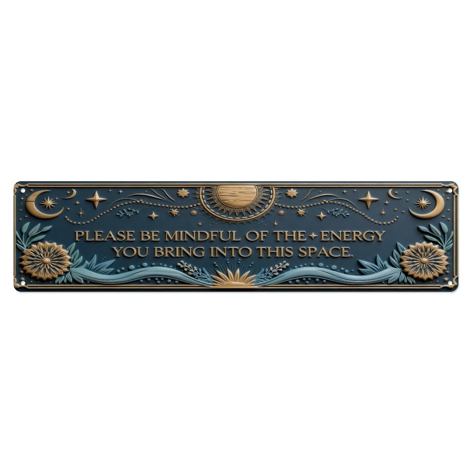 Celestial Pattern With Stars And Moon Metal Tin Sign Plaque