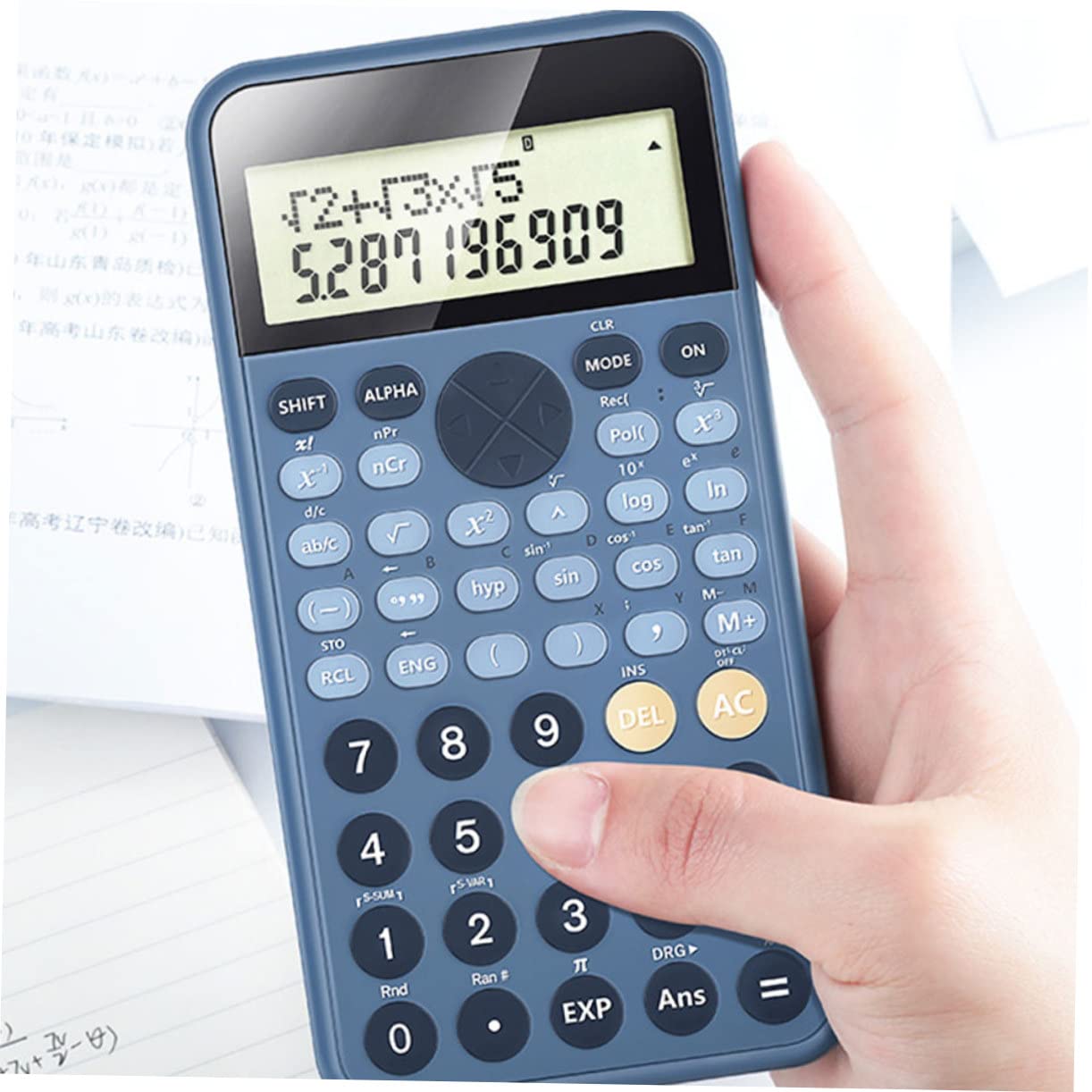 Operitacx 2pièces Calculatrice Scientifique Étudiante Fonctionnalités Avancées pour Physique Chimie Et Comptabilité Idéale pour École Et Bureau Bleu