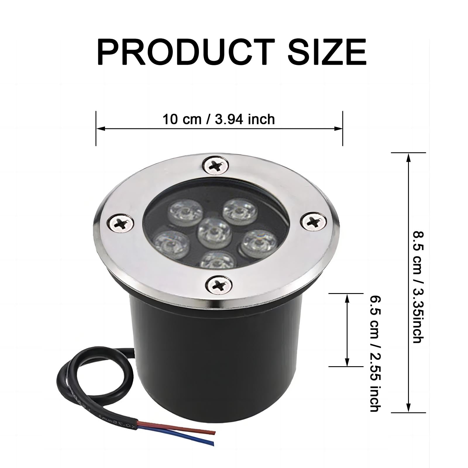 Lampy podłogowe LED zasilane prądem sieciowym, oświetlenie zewnętrzne, 6 W, 12 V, 24 V, IP67, wodoszczelne, niskie napięcie, do ogrodu, na podjazd, taras, 4 sztuki (zimna biel)