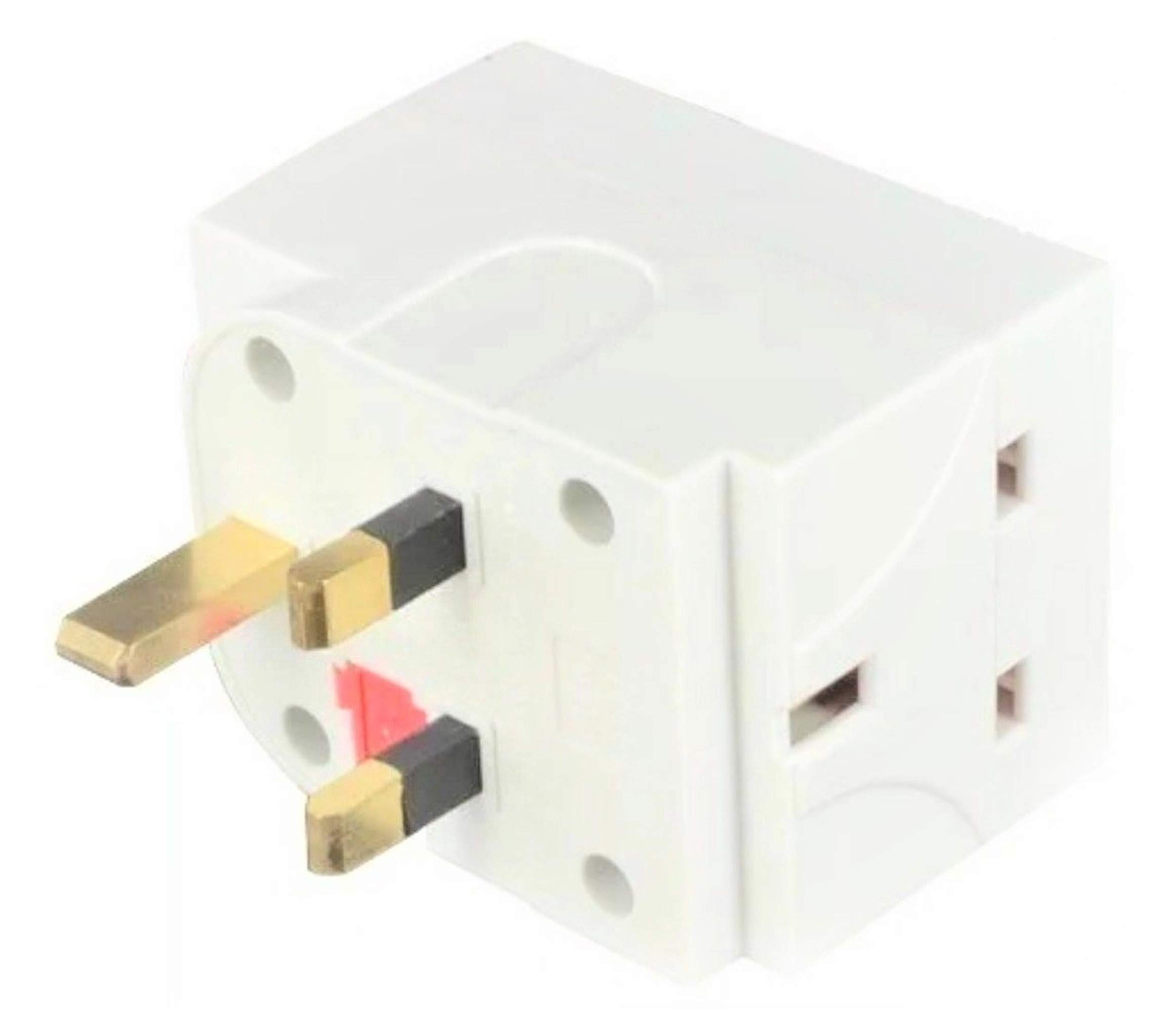HomeBerg 3 Way Triple Plug Adaptor Multi Plugs Extension Sockets