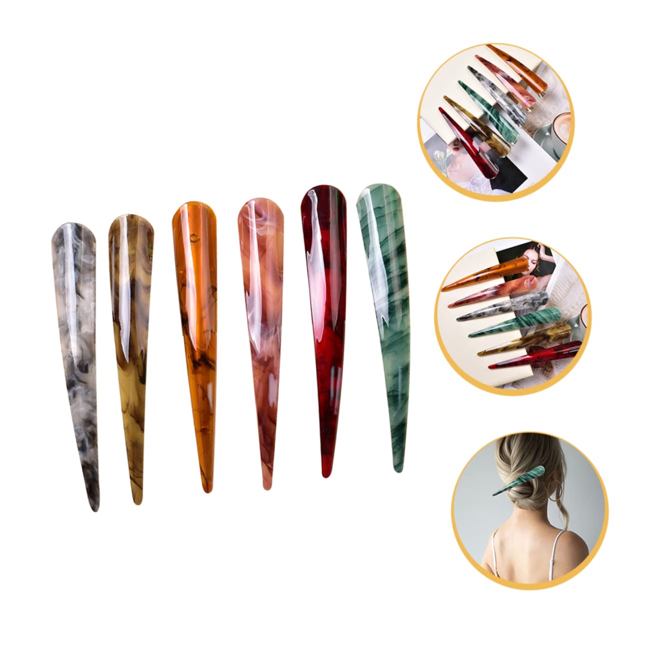FRCOLOR 3er-set Elegante Haarspangen Haarspangen Zum Abteilen Der Haare Exquisites Design Für Damen 6 Stück X 3