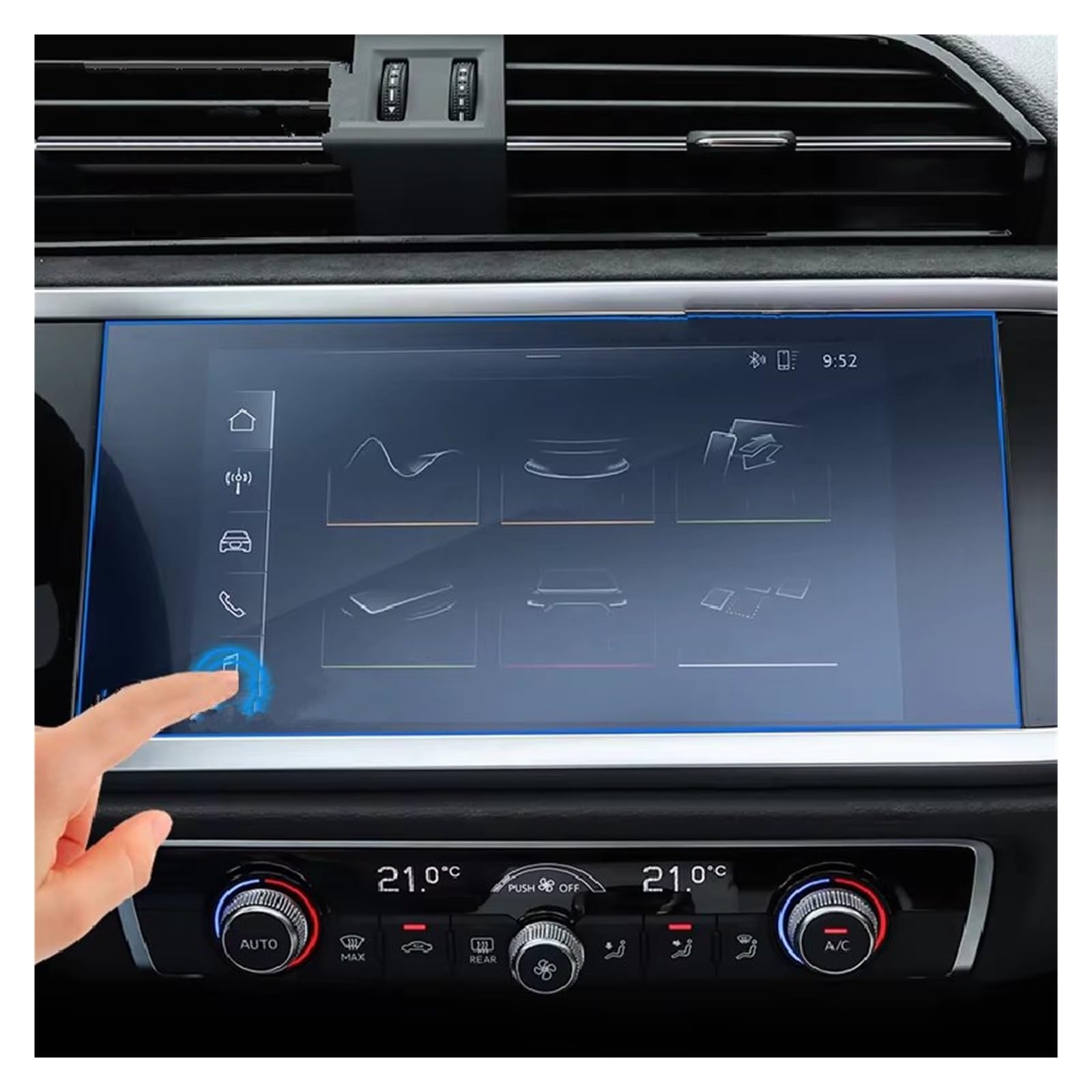 Displayschutzfolie Für A1 Für Q3 2019 2020 Autonavigationsbildschirm Gehärtetes Glas GPS LCD-Displayschutz Touchscreen Kratzschutzfolie 7 Zoll Navigation Schutzfolie